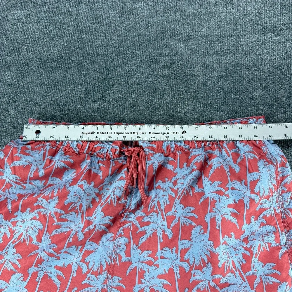 Vineyard Vines Mens Large Swim Trunks Red Palm Tree Mesh Lined Shorts Summer
